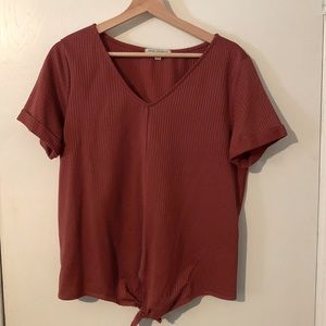 Green Envelope Blouse/ Size large- brick color